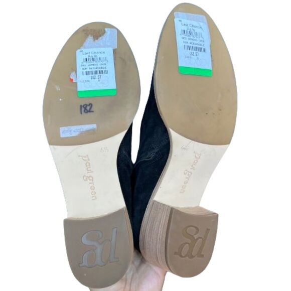 Paul Green Sante Zip Western Chelsea Black Suede Ankle Boots Size 8.5 US /6.5 UK - Picture 2 of 6